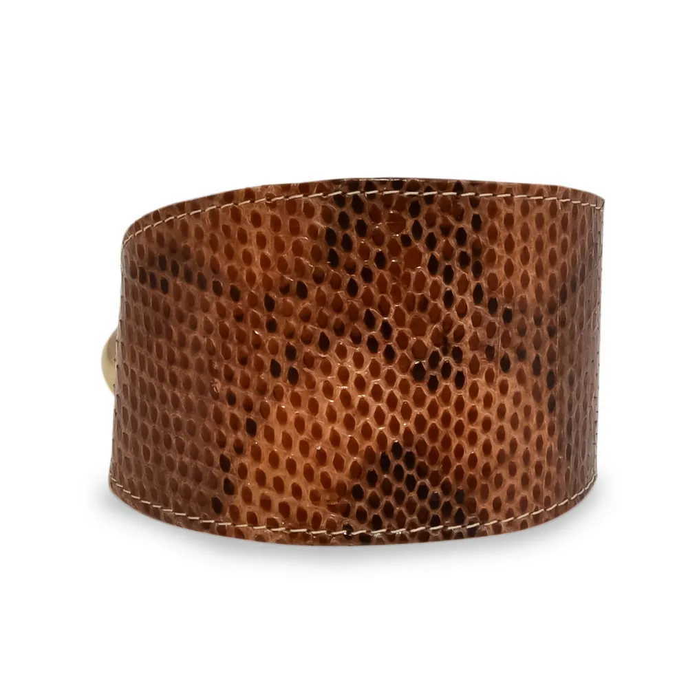 Lux - Bratara Azalea, piele de piton — Camel