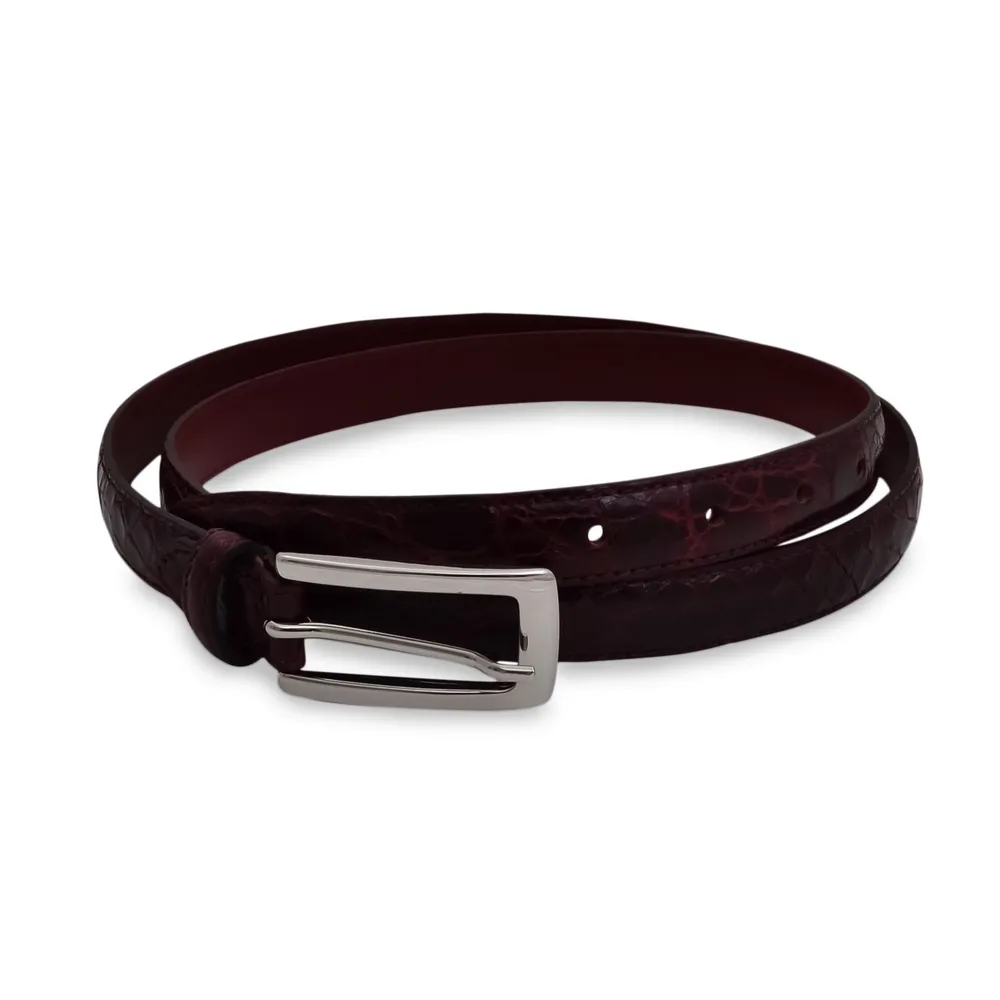 Lux - Curea Zinnia, piele de crocodil — Bordo